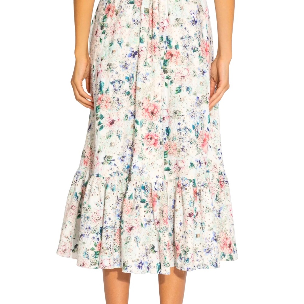 NWT Anthropologie Floral Eyelet MIDI Dress - Picture 4 of 11